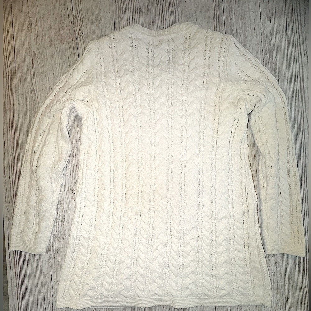 NWT J.Jill Chenille Cable Knit Sweater Pullover Cozy Fall Sweater in Bone S - Picture 3 of 13
